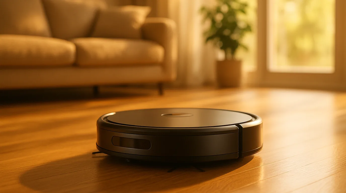 Dyson 360 Vis Nav Saugroboter reinigt selbständig einen Holzboden