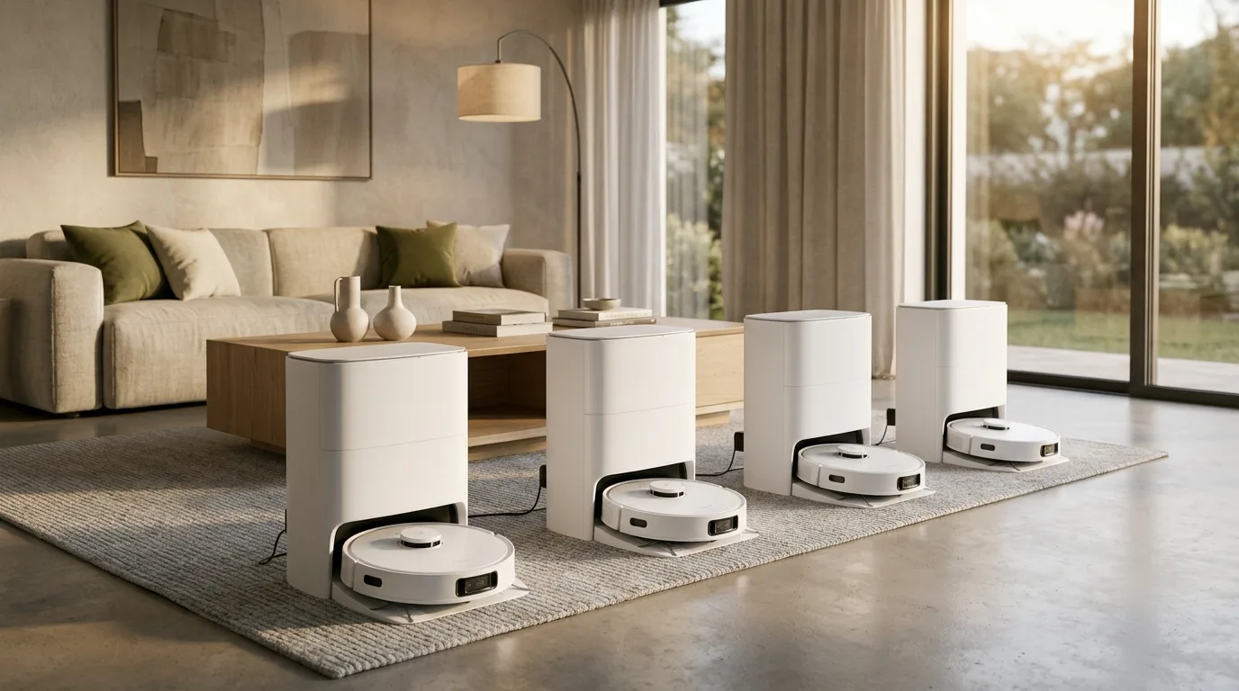 Ecovacs DEEBOT T30 Pro Omni, T20 Omni, X8 Pro Omni und X5 Pro Omni im Vergleich 2026 – vier Modelle der Omni-Linie nebeneinander